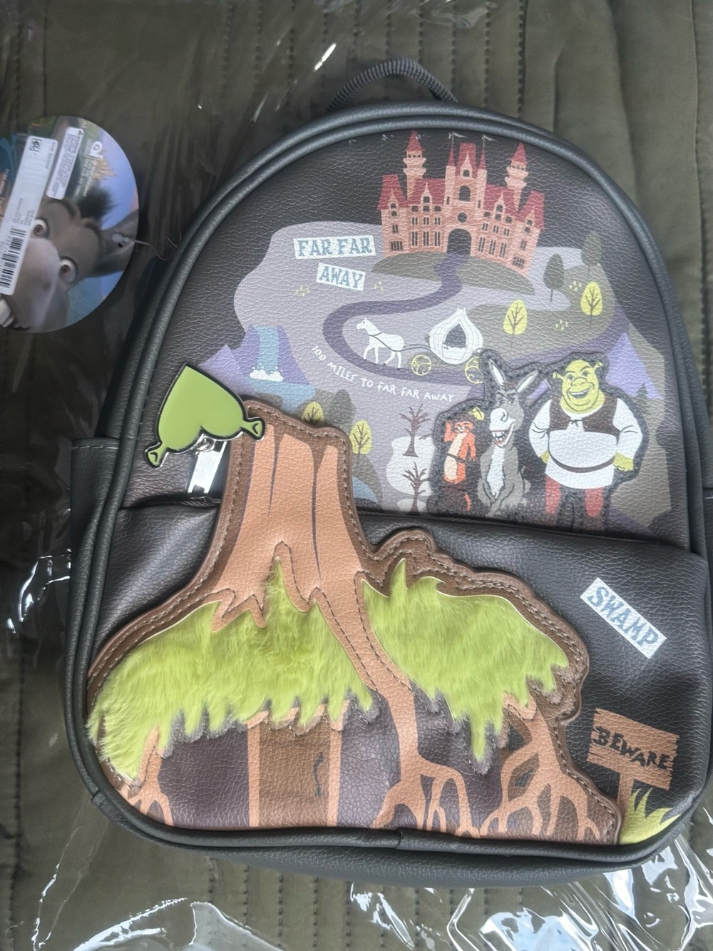 Kids Shrek Themed Mini Backpack - Black & Green
